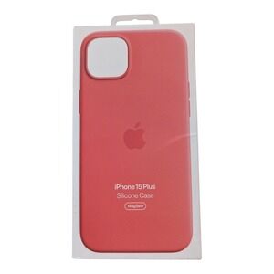 Cc7O Genuine Apple Silicone Case with MagSafe for iPhone 15 Plus - Guava